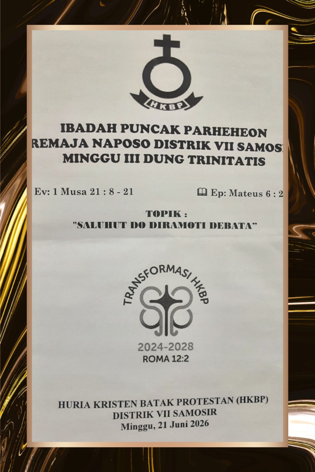 Kebaktian Bersama Pesta Puncak Parheheon Remaja & Naposobulung HKBP Distrik VII Samosir Kebaktian Bersama Pesta Puncak Parheheon Remaja & Naposobulung HKBP Distrik VII Samosir