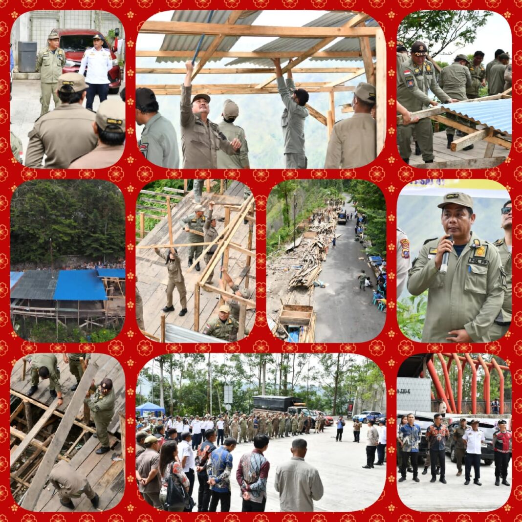 Berjalan Tertib Dan Humanis, Tim Gabungan Bongkar Bangunan Liar Di Kawasan Menara Pandang Tele Secara Menyeluruh Berjalan Tertib Dan Humanis, Tim Gabungan Bongkar Bangunan Liar Di Kawasan Menara Pandang Tele Secara Menyeluruh