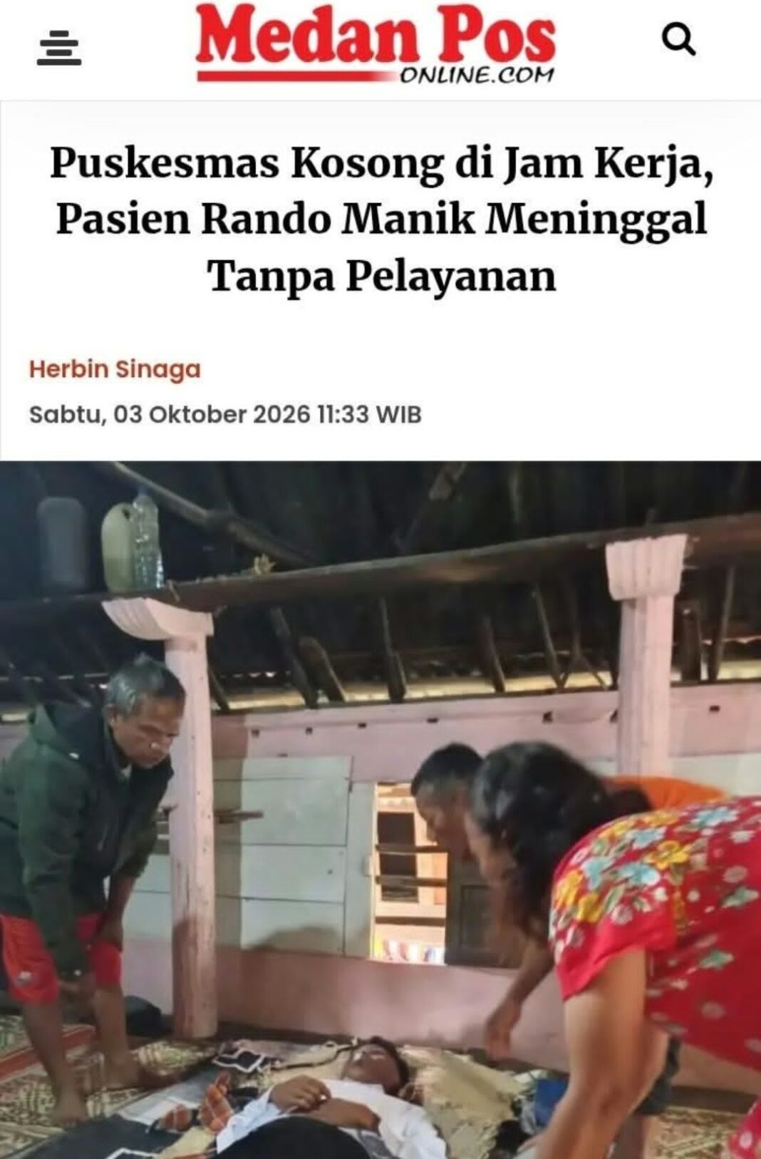 Ombudsman RI Agar Turunkan Tim Pencari Fakta, Amicus Curiae, Rando Manik Meninggal di Puskesmas Simarmata, Benarkah Saat Jam Pelayanan Tak Ada Petugas? Ombudsman RI Agar Turunkan Tim Pencari Fakta, Amicus Curiae, Rando Manik Meninggal di Puskesmas Simarmata, Benarkah Saat Jam Pelayanan Tak Ada Petugas?